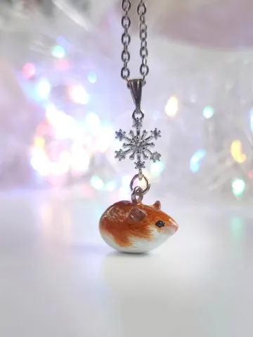 Red syrian hamster necklace (pre-order)