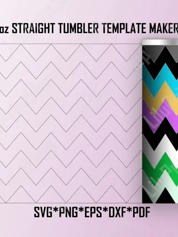 Chevron Tumbler template svg for 30oz straight tumbler, cut file digital instant download $2.71