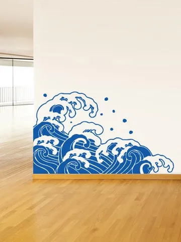 Kanagawa Wave Wall Decal Beach house Bathroom Decoration Sticker z2980 $23.99