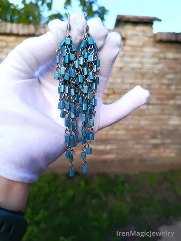Blue Cluster Earrings $52.00