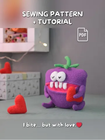 PDF Plush Toy Pattern – Fleece Softie Berry "Blackberry" $11.00