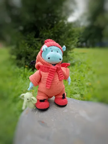 Crocheted dragon amigurumi, souvenir handmade toy, christmas gift, birthday gift $85.00