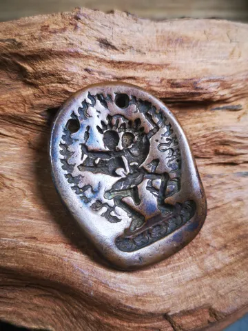 Gandhanra Old Tibetan Buddha Statue Tsa Tsa Mold, Citipati Amulet, Shmashana Adhipati Pendant,DIY Tsha Tsha Statue $129.99