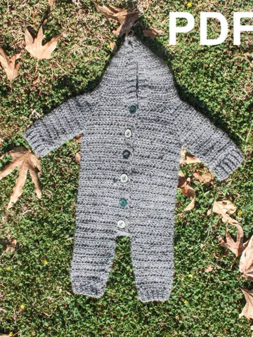 Crochet baby pattern overall , baby coverall/ overall/ romper/suit/ newborn- 12 months/ unisex boy girl $8.90