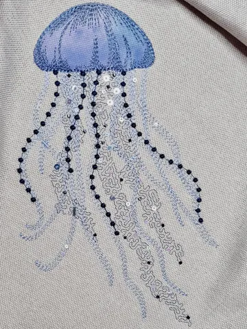 Machine embroidery design with appliqué elements Jellyfish digital embroidery pattern $11.55