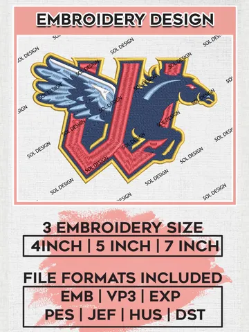 MiLB Wichita Wind Surge Embroidery Design Files, MiLB Wichita Wind Surge Logo, Minor League Baseball Logo Embroidery Designs, MiLB embroidery designs, Machine embroidery designs, Digital Download $6.99