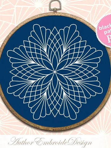 Floral mandala blackwork pattern PDF download Mandala ornament Backstitch chart, Blackwork mandala embroidery PDF, Mandala cross stitch #W37 $4.50