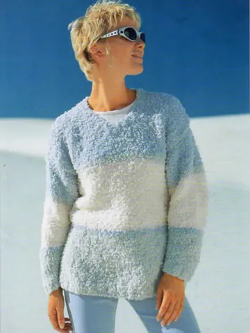 Sweater women knitting pattern long jumper striped sweater pullover pattern $6.68