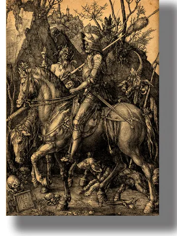 Famous artwork by Albrecht Durer: Knight, Death, Devil. $21.00