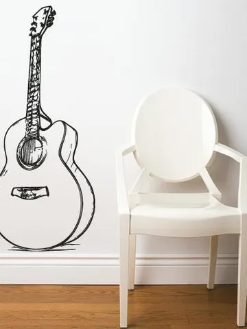 Acoustic guitar Wall decal Music Sticker z2675 $23.99