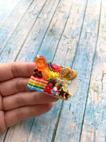 Magnet Miniature Rainbow Charcuterie Board with Polymer clay Souvenir $18.00