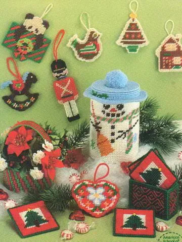 Christmas Plastic Canvas Vintage cross stitch pattern PDF Classic Holiday Designs Instant Downloa $2.50