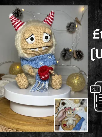 PDF Crochet Christmas Monster Pattern, Christmas Yeti Crochet Pattern, Animal Crochet Crochet Ornament Christmas baby Animal Christmas Decor $10.40