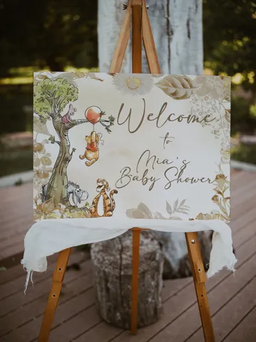 Welcome Banner Winnie the Pooh Baby Shower; Winnie Pooh  Baby Shower; Editable Welcome Banner; Baby Shower Decoration Winnie Pooh poom77 $11.62