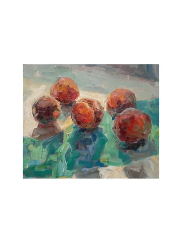 ORIGINAL OIL PAINTING Peaches Painting Still Life Kitchen Art Small Painting $130.00