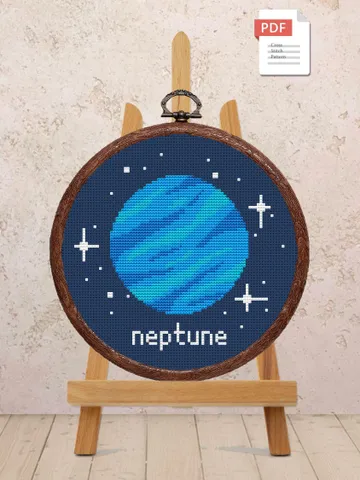 Neptune Cross Stitch Pattern, Planets Cross Stitch Pattern, Neptune Pattern, Space Cross Stitch Pattern, Solar System Patterns #spc008 $3.00