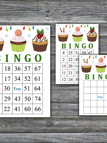 Christmas bingo game card,Christmas cake bingo,Christmas Bingo Printable,Holiday Bingo Cards,INSTANT DOWNLOAD--50 $3.95