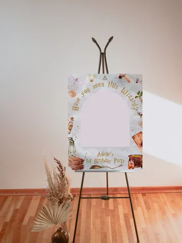 The Chosen One Birthday Party; Photo Banner Wizard Birthday Party; Magic School 1st Birthday; Editable Wizarding World PhotoProp Banner; W8 $11.62
