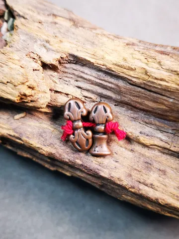 Gandhanra Handmade Tibetan Amulet Pendant,Mini Vajra and Dorje Bell, Mala Marker Bead Accessories, Made of Red Copper $12.99