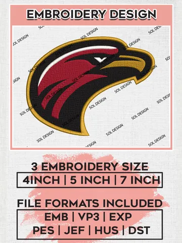 NCAA UL Monroe Warhawks Mascot Logo Embroidery Designs, NCAA Logo Machine Embroidery Files, NCAA UL Monroe Warhawks Logo, NCAA Embroidery Designs, Machine Embroidery Designs, Digital Download $6.99