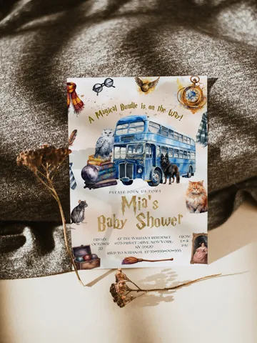 DIY Wizarding World Baby Shower iNVITATION; Magic School Baby Shower Template; School of Wizard Baby Shower invitation template; wF55 $11.62