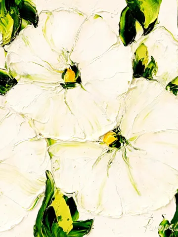 Delicate Flowers Art Original Art Flowers Painting Roses Artwork Impasto Painting Abstract Flowers Art 8 by 8" by ArtProkopaloSv $85.00