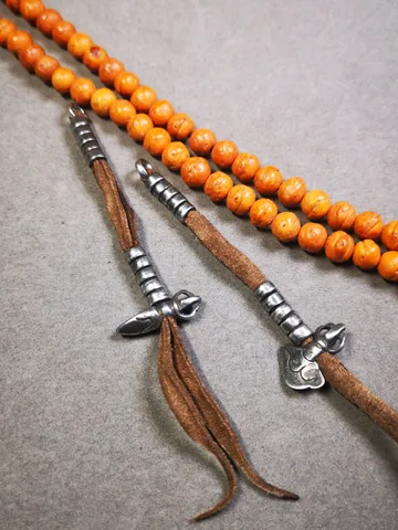 Gandhanra Handmade 5mm Tibetan Buddhist Prayer Bead Counters for 8-15mm Mala,with Kila and Kartika Pendant,Made of Cold Iron $29.99