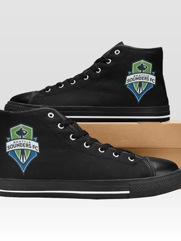 Seattle Sounders Shoes, High-Top Sneakers, Handmade Footwear $59.97