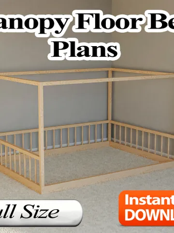 Canopy Floor Bed Plan, Full Size, PDF, DIY $14.95
