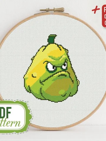 Cross stitch pattern Squash Cross stitch pattern Plants vs Zombies PDF Format Instant Download Home decor Modern $6.80