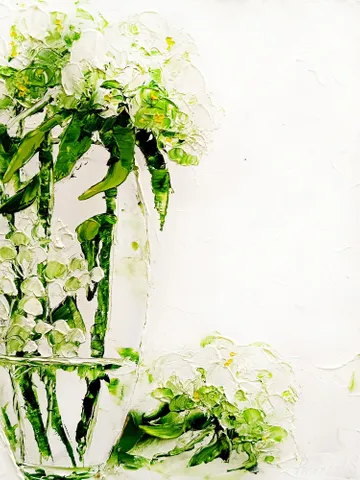 Hydrangea Painting Floral Original Art Impasto Oil Painting Blossoms Flower Flowers 10" by 8" by ArtProkopaloSv $124.00