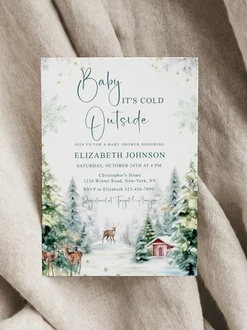 Winter Baby Shower Invitation. Baby Its Cold Outside. Gender Neutral Baby Shower Invitation. Editable Winter Baby Shower Invitation - i130 $7.00