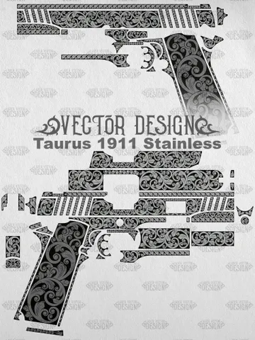 VECTOR DESIGN Taurus 1911 Stainless Scrollwork $100.00