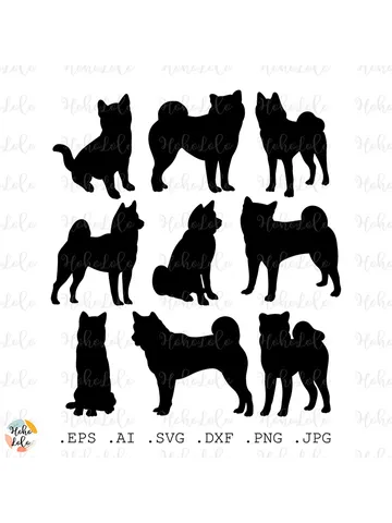 Shiba Inu Svg, Shiba Inu Silhouette, Shiba Inu Stencil Template Dxf, Shiba Inu Cricut, Shiba Inu Clipart Png $4.50