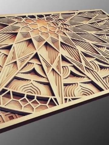 Digital Template Cnc Router Files Cnc Panel Wall Files for Wood Laser Cut Pattern $7.50