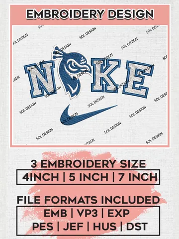Nike Saint Peters Peacocks Machine Embroidery Design, NCAA Saint Peters Embroidery Design files, NCAA Embroidery Designs, NCAA Machine Embroidery Designs, Digital Download $6.99