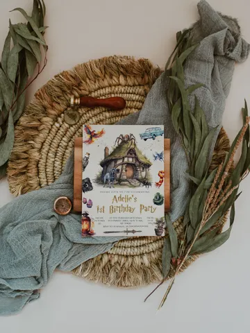 The Chosen One Invitation; Wizard Birthday Party; Magic School 1st Birthday Invitation Template; Editable Wizarding World Invitation wiz1320 $12.78