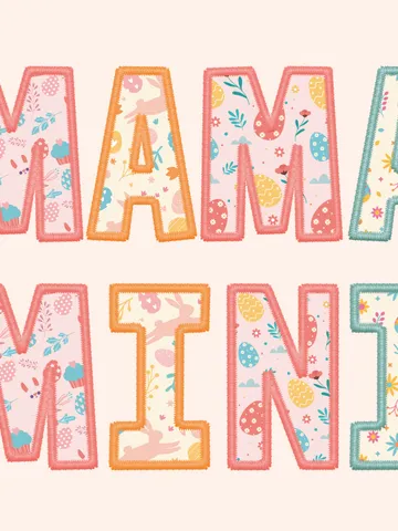 Easter Mama Bunny Mini Bunny Retro Logo Sublimation Vintage Embriodery Easter Sublimation Design png Ready to Print Sublimation Download png $3.34