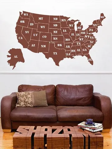 USA states map Wall Decal School Educational Sticker ik2251 $23.99