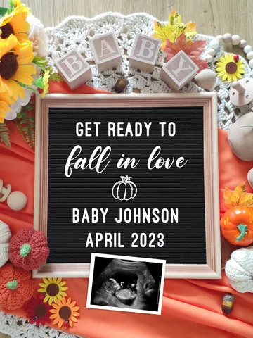 Fall Pregnancy Announcement Digital, Fall Baby Announcement Digital, Autumn Baby Announcement Editable Digital Template $7.00