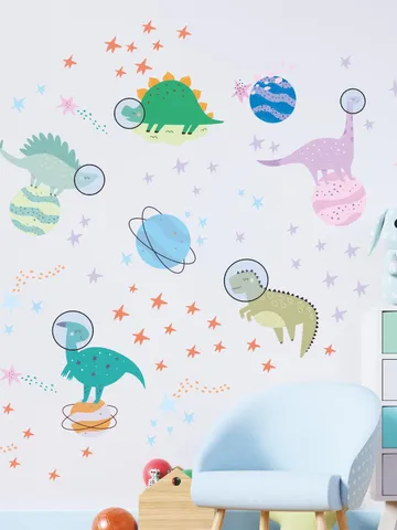 Space Dinosaurs Wall Decal Astronaut Kids Stickers ek18 $27.99