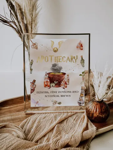 APOTHECARY SIGN; Wizard Baby Shower sign; Magic School Baby Shower template; Instant Download; wP66 $7.55