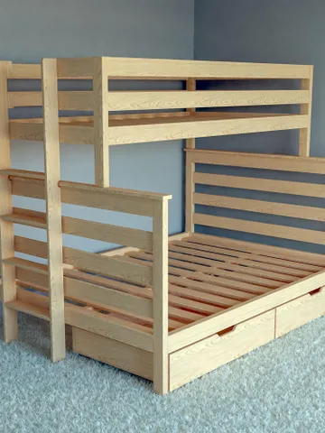 DIY Twin XL Over Queen Bunk Bed Plans, PDF Guide $19.95