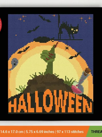 Halloween Zombie Cross stitch pattern | Embroidery Pattern | Instant Download | Embroidery Designs $5.49