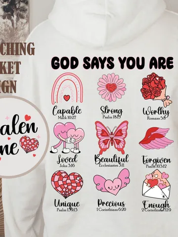 God says you are Valentine png, Jesus valentine png, valentine doodle png, christian valentine png, valentine bible verse png, valentine png $3.90