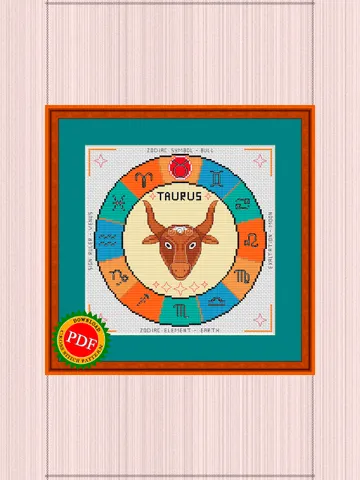 Taurus Cross Stitch Pattern | Taurus Zodiac Sign $4.00