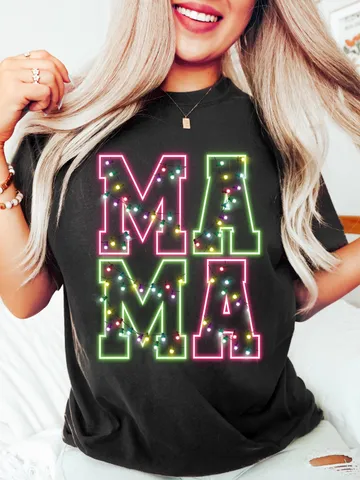 Neon Christmas Mama Shirt Sublimation Christmas PNG Mama PNG Christmas Lights Sparkly PNG Neon Christmas png $4.18