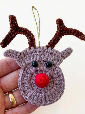 Reindeer Crochet Ornament Pattern, Handmade Holiday Ornament PDF Tutorial for Beginners, Perfect for Christmas Gifts and Decorations $5.40