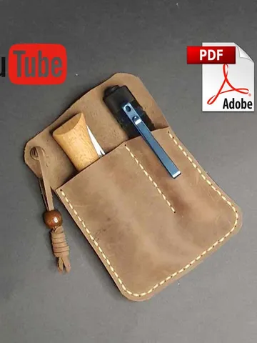 Folding Knife Leather Sheath Organizer EDC Tools flash light fast&easy, pdf pattern sheath, knife sheath, victorinnox, openil, olight $8.00
