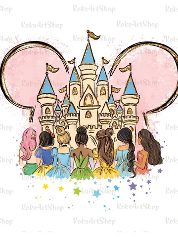 All princess Watercolor Princess PNG, Princess clipart png, Family vacation clipart, Family vacation png, Family trip, All princess design $4.40